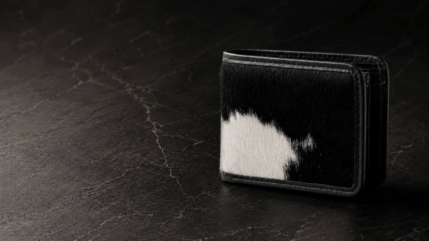 SAVI cowhide wallet on black marble