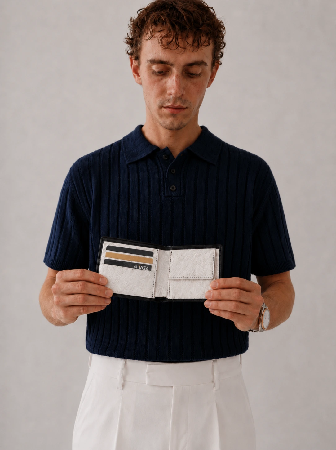 SAVI wallet opened in hands