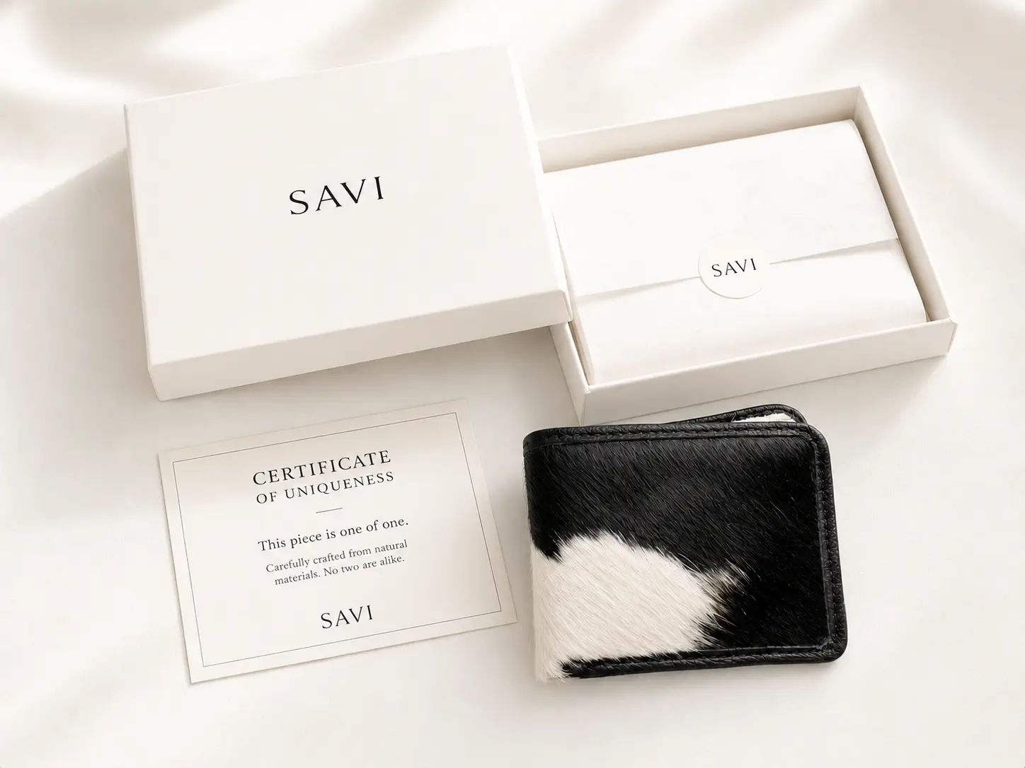 SAVI packaging and certificate of uniqueness